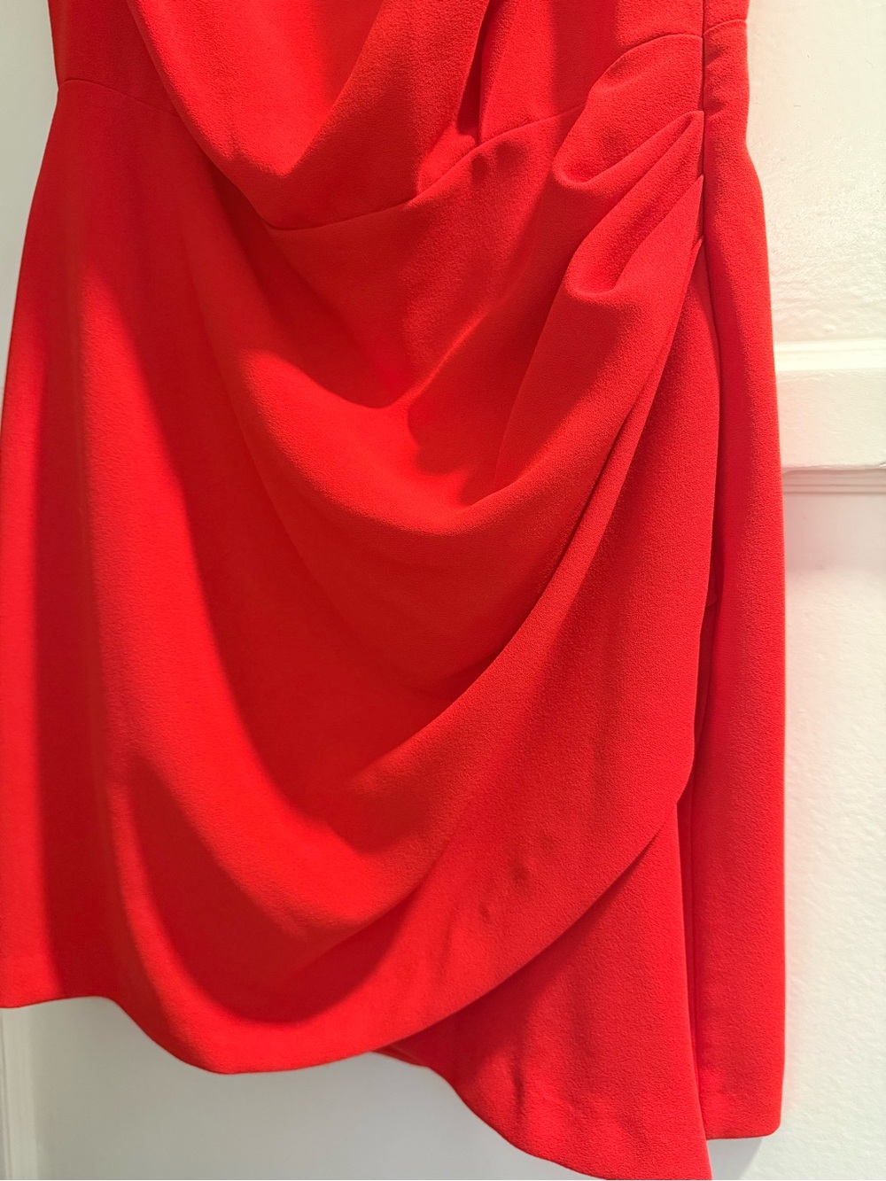 ZARA Draped Cowl Neck Red Mini Dress – Size Medium - Picture 9 of 12